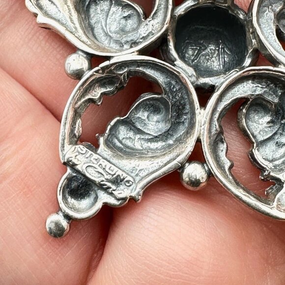 Vintage Antique Gugliemo Cini Sterling Silver Ornate Star Brooch Pin - Picture 4 of 6